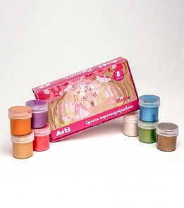 Краски гуашевые из серии Хобби перламутровые, 8 цветов по 20 мл, 160 мл. (Arti, К000271)